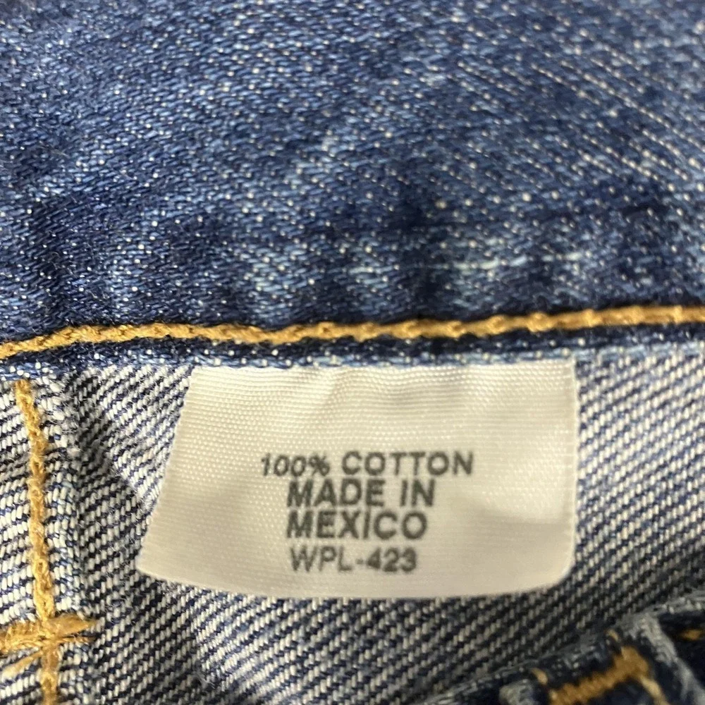 Levis 501 Jeans Mens 30x29 Blue Denim Button Fly Straight Leg Distressed Red Tab